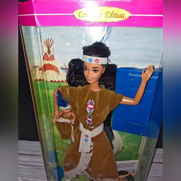 American Stories Collection Indian Native Barbie Doll Toy Collector Blue Feather - Picture 6 of 10
